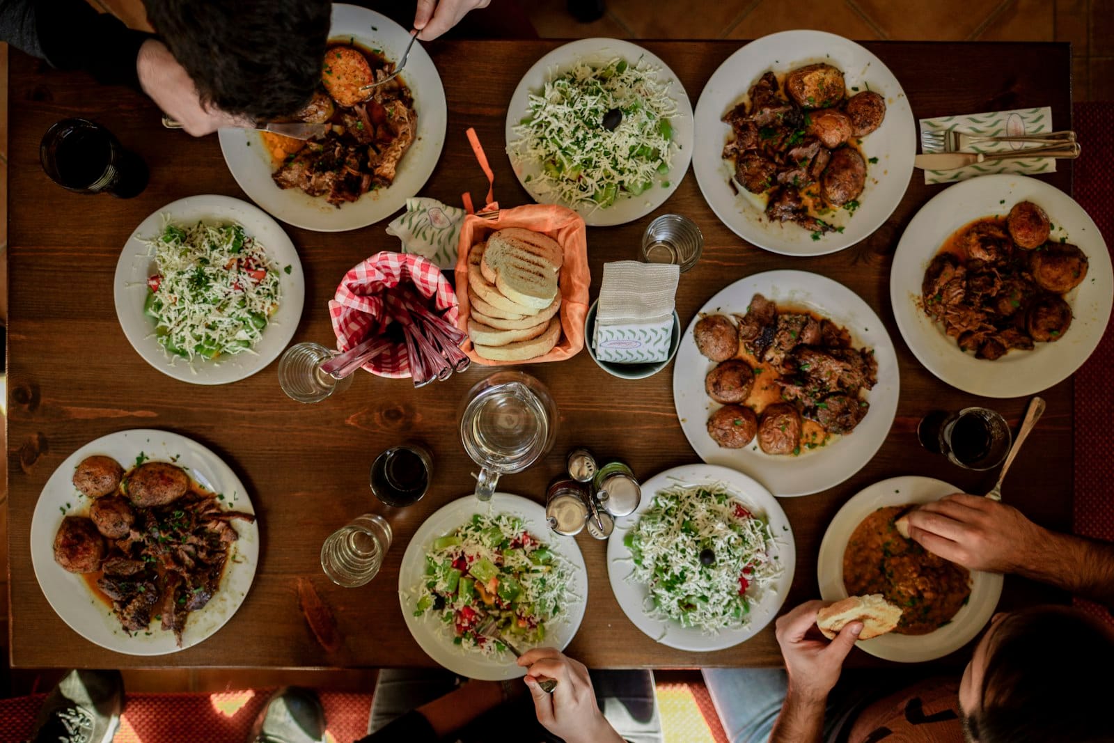 Lunch spread of shared plates on a Gold Coast table