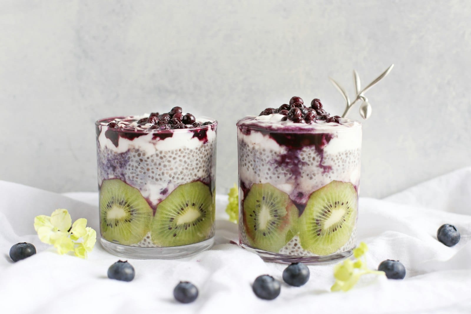 Chia pudding in a jar with fruit