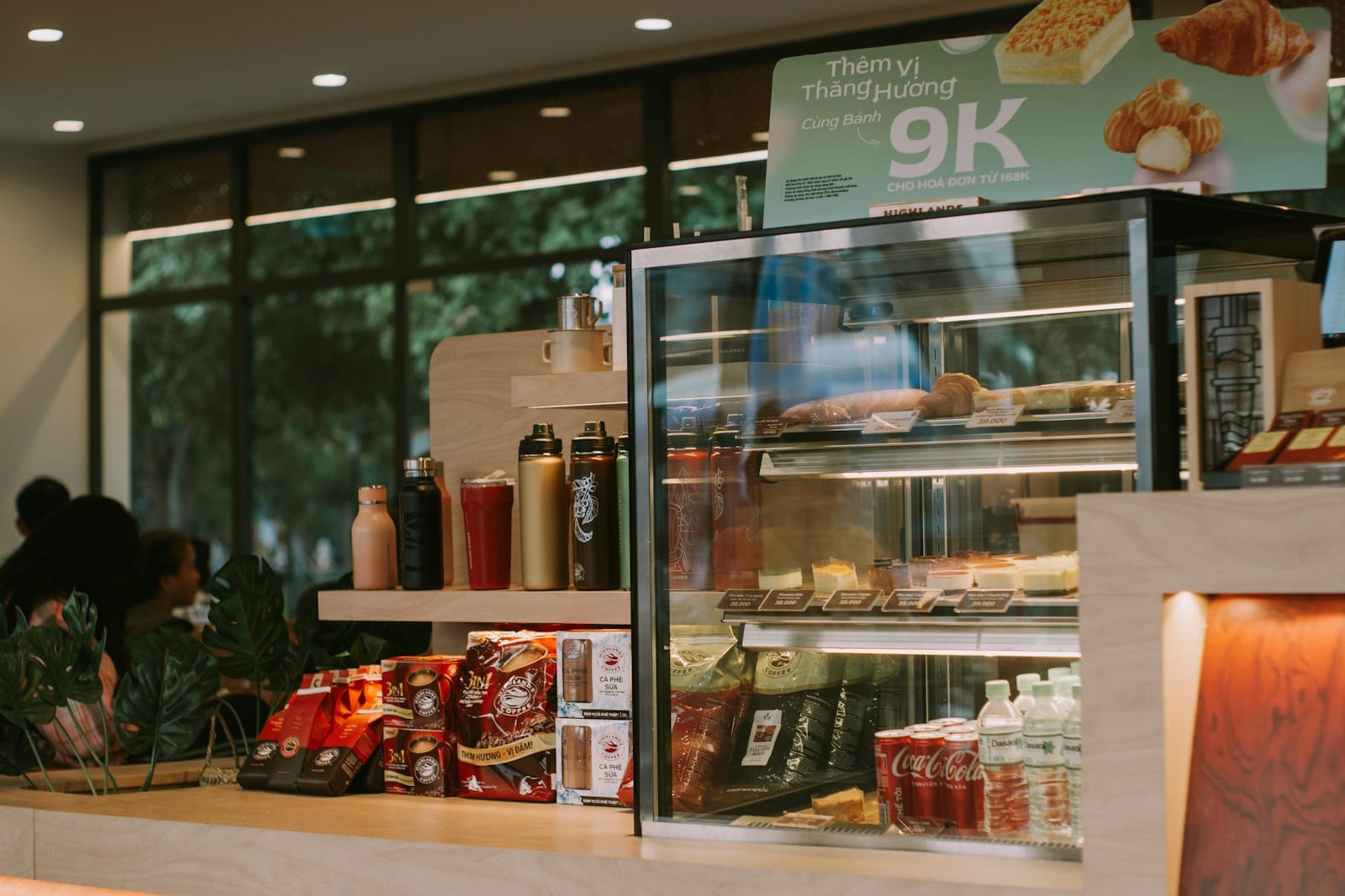 Cafe counter display of gluten-free options