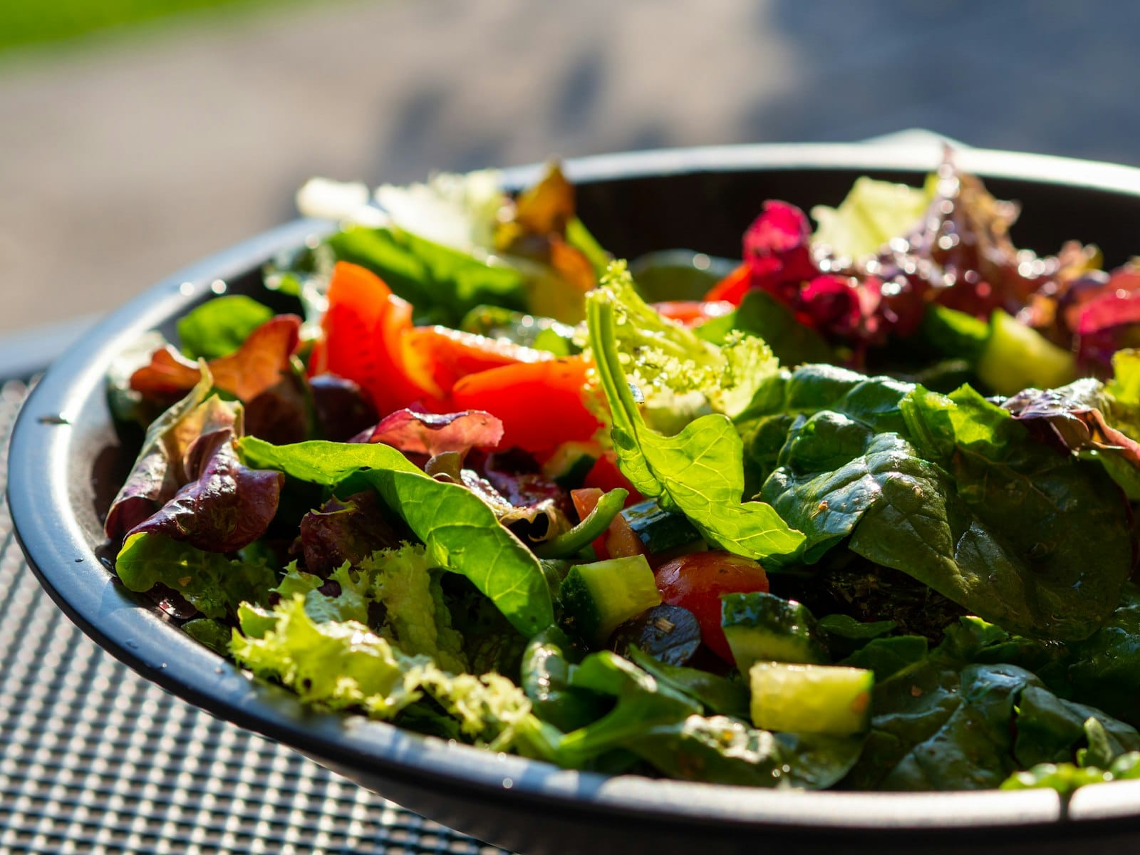 Fresh colourful salad with vegetables and seeds