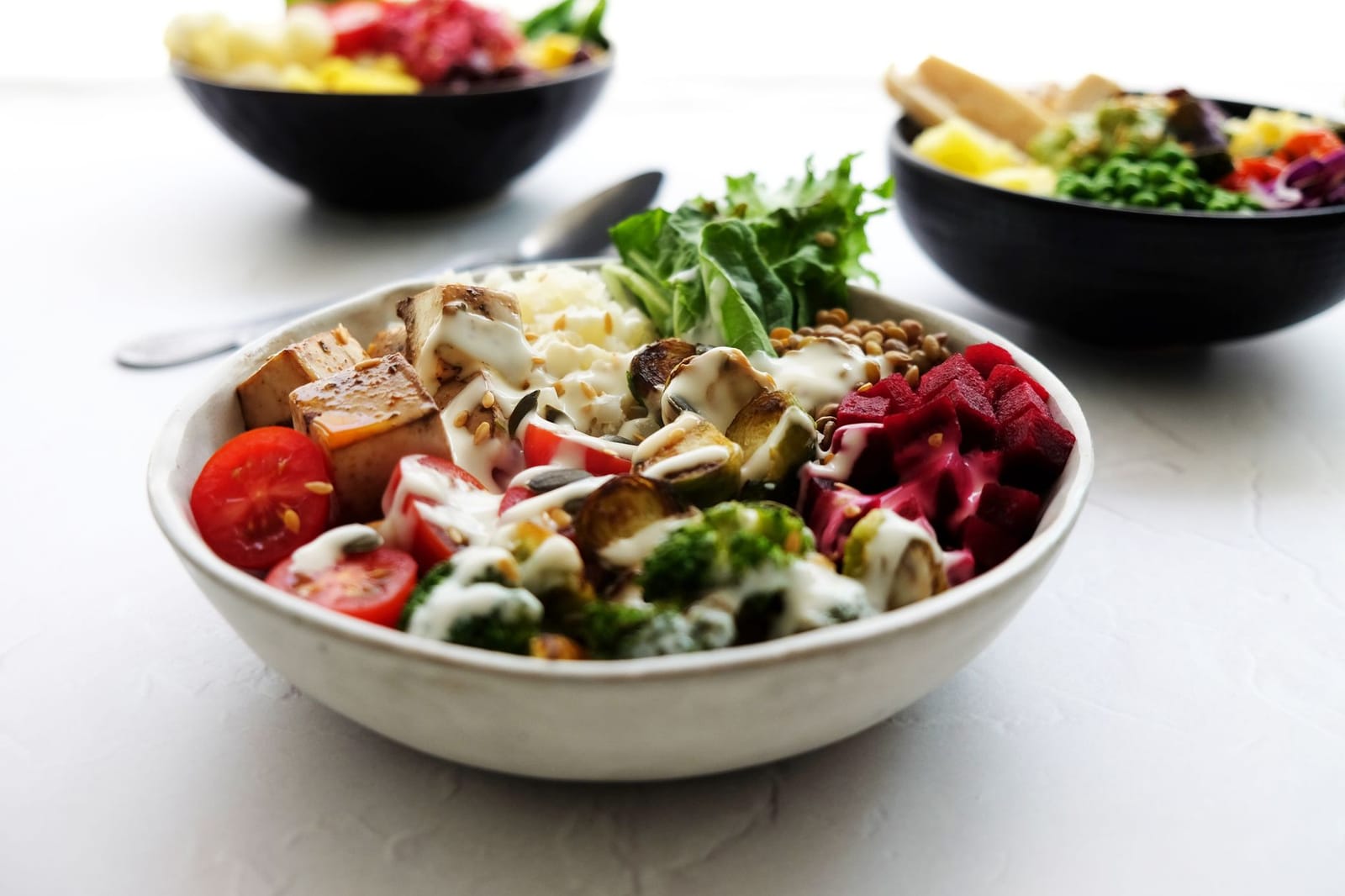 Colourful wholefood nourish bowl
