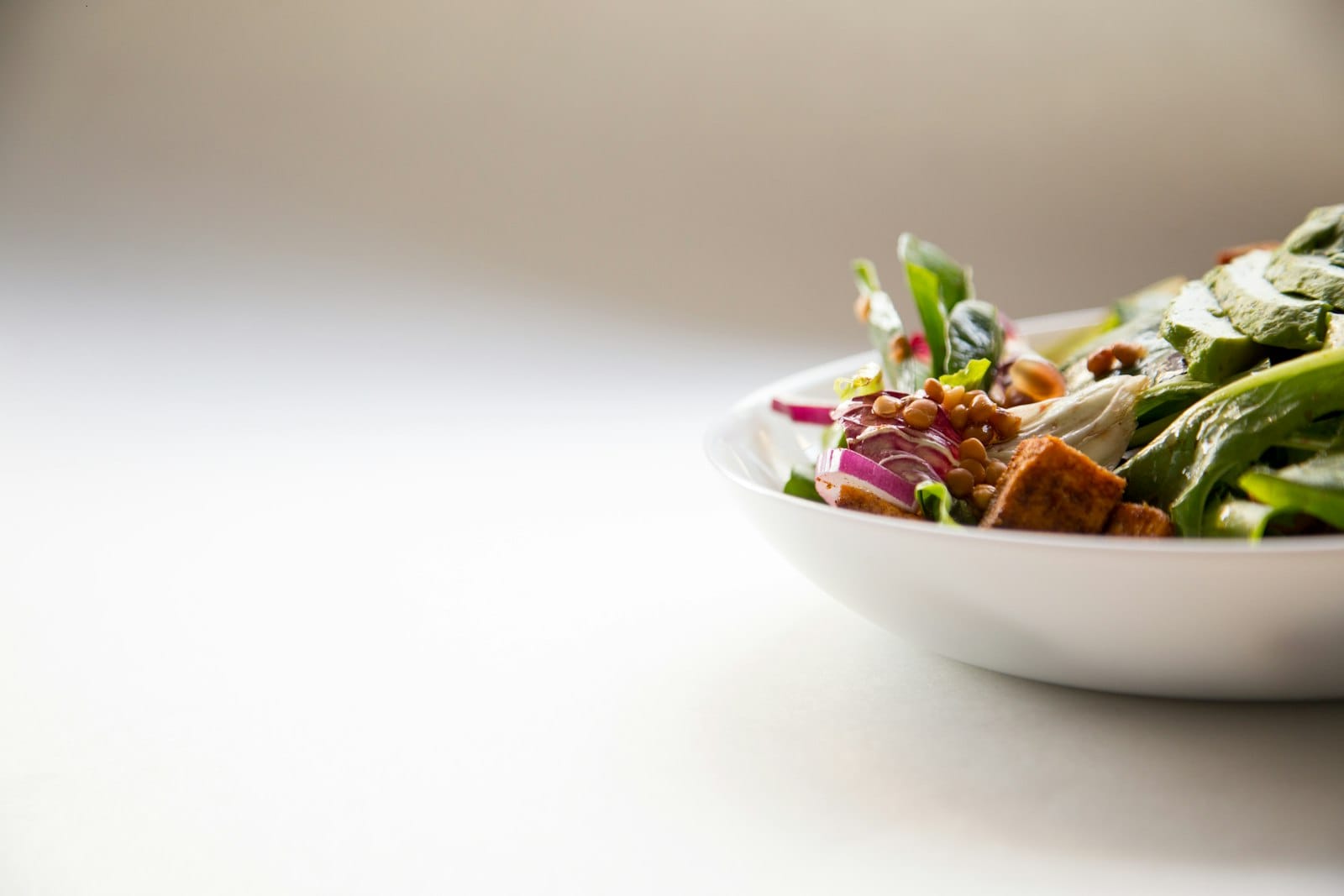 Generous salad bowl for lunch