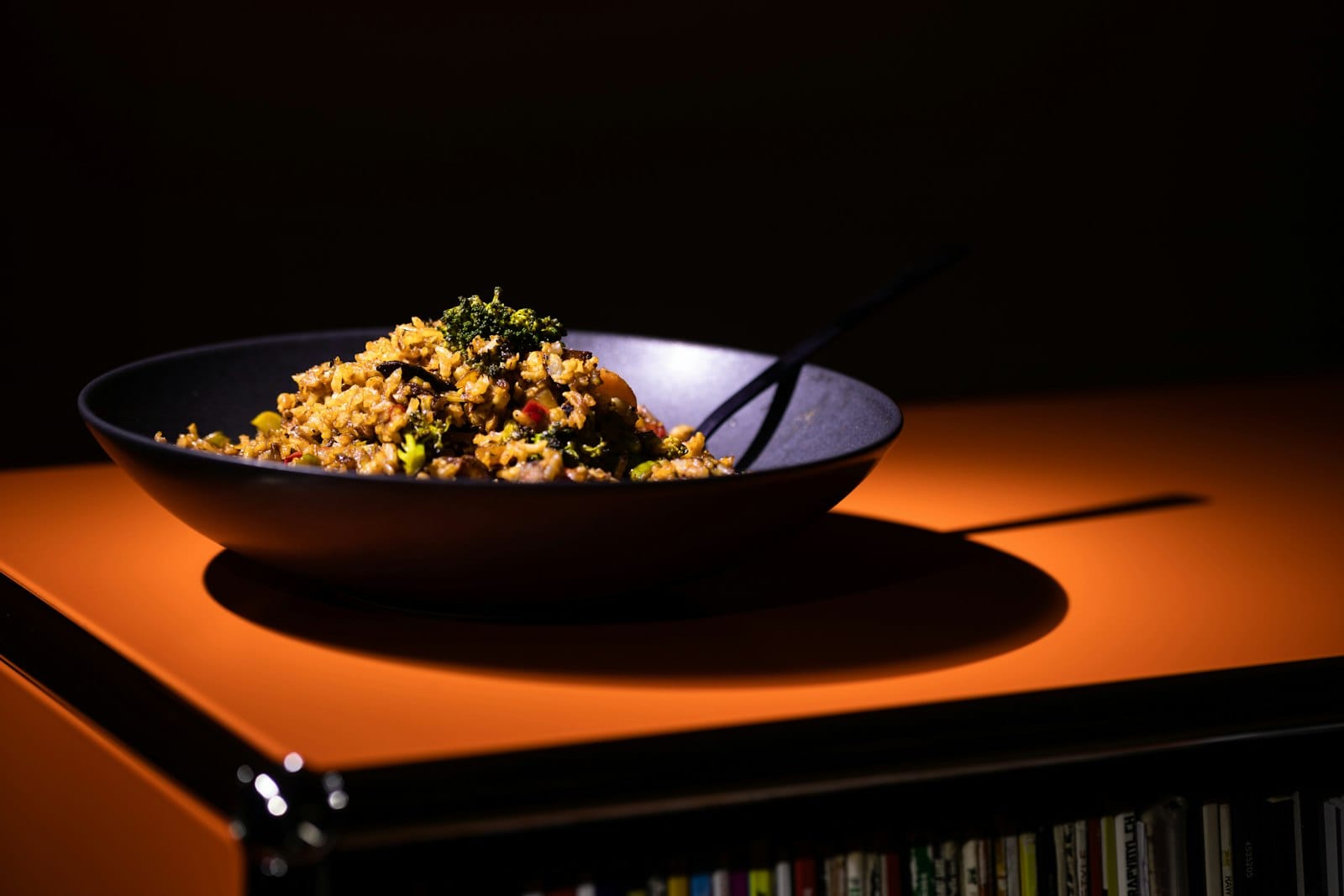 A bowl of cooked lentils, a plant protein source