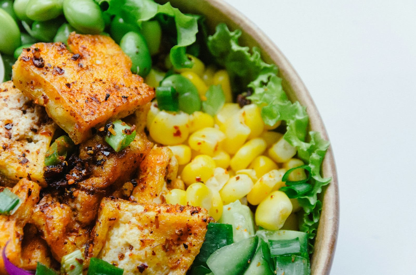 Tofu and legumes, vegan kitchen staples