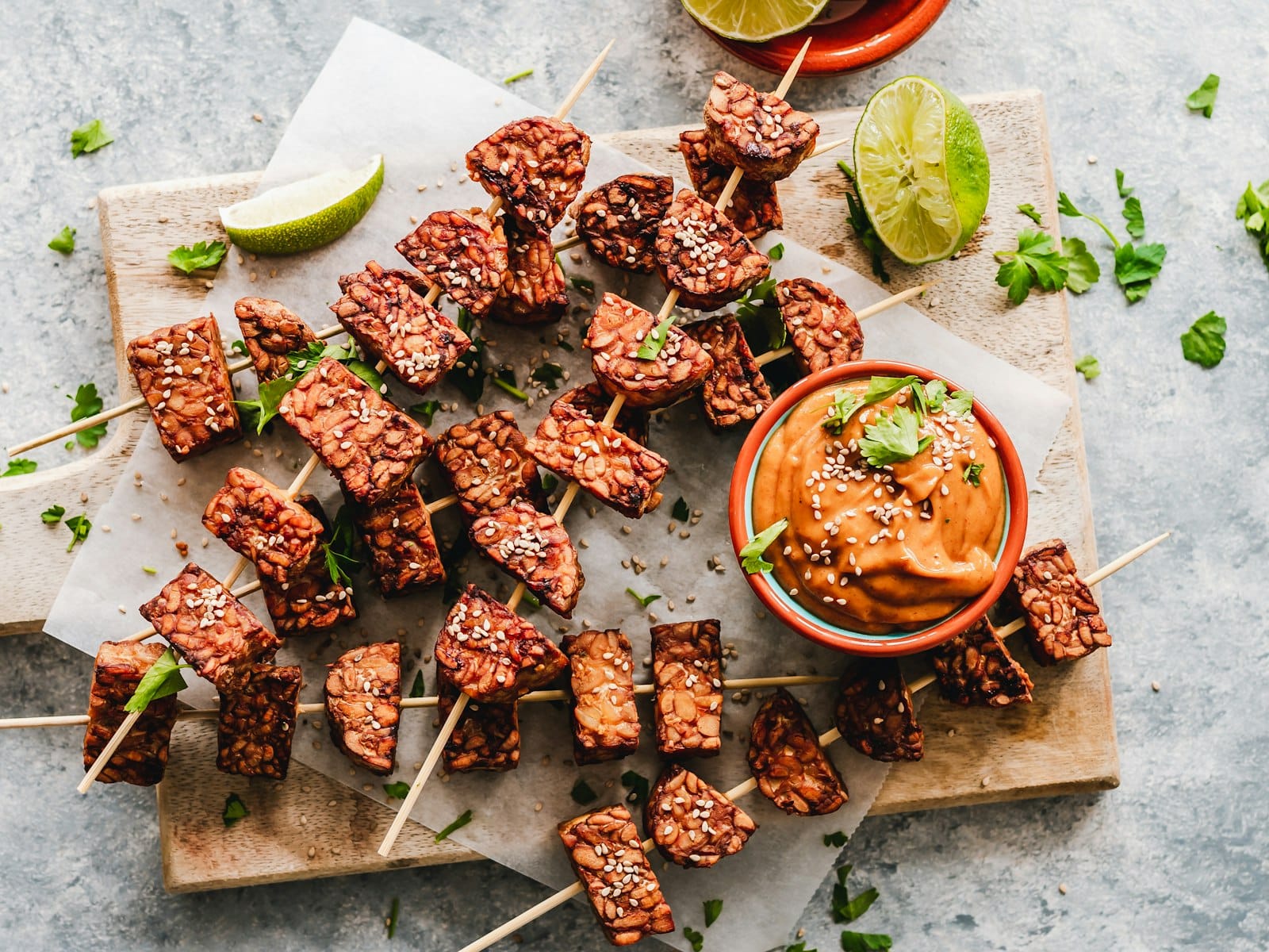 Marinated tempeh skewers