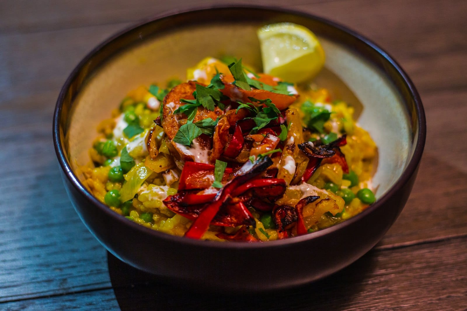 Bowl of dhal served with rice