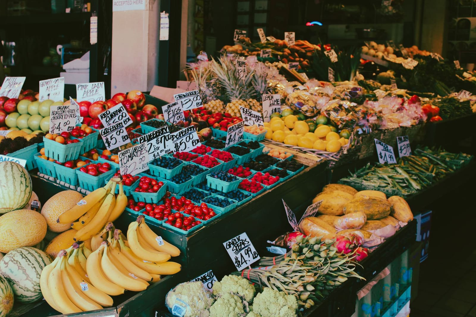 Fresh vegetables and fruit