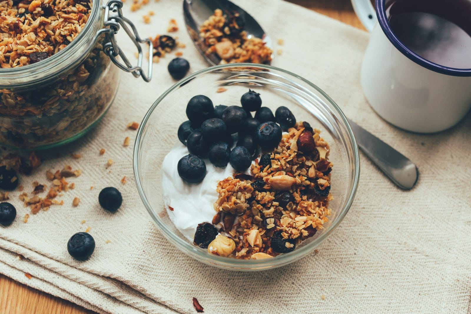 A healthy granola breakfast bowl