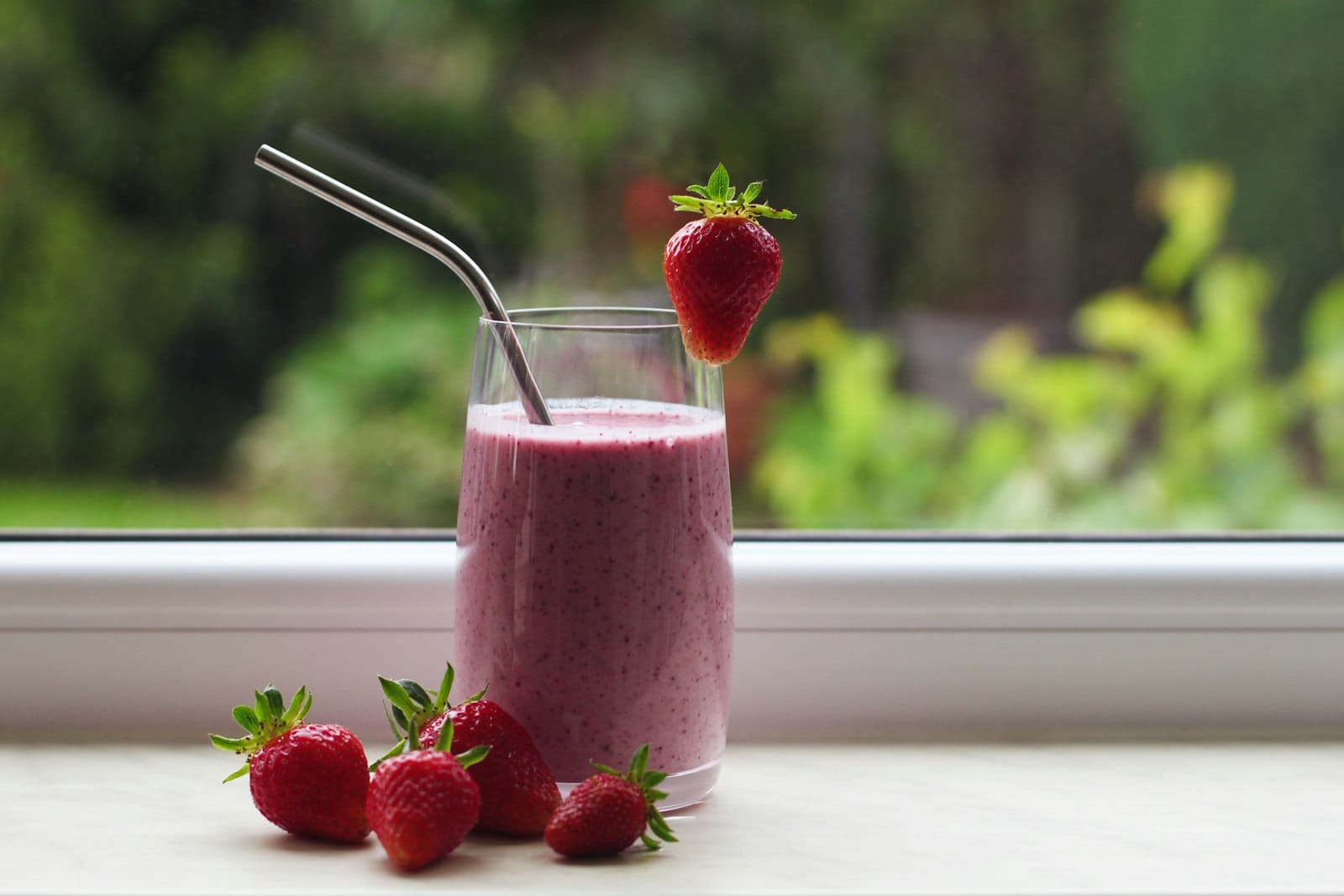 A recovery smoothie in a glass