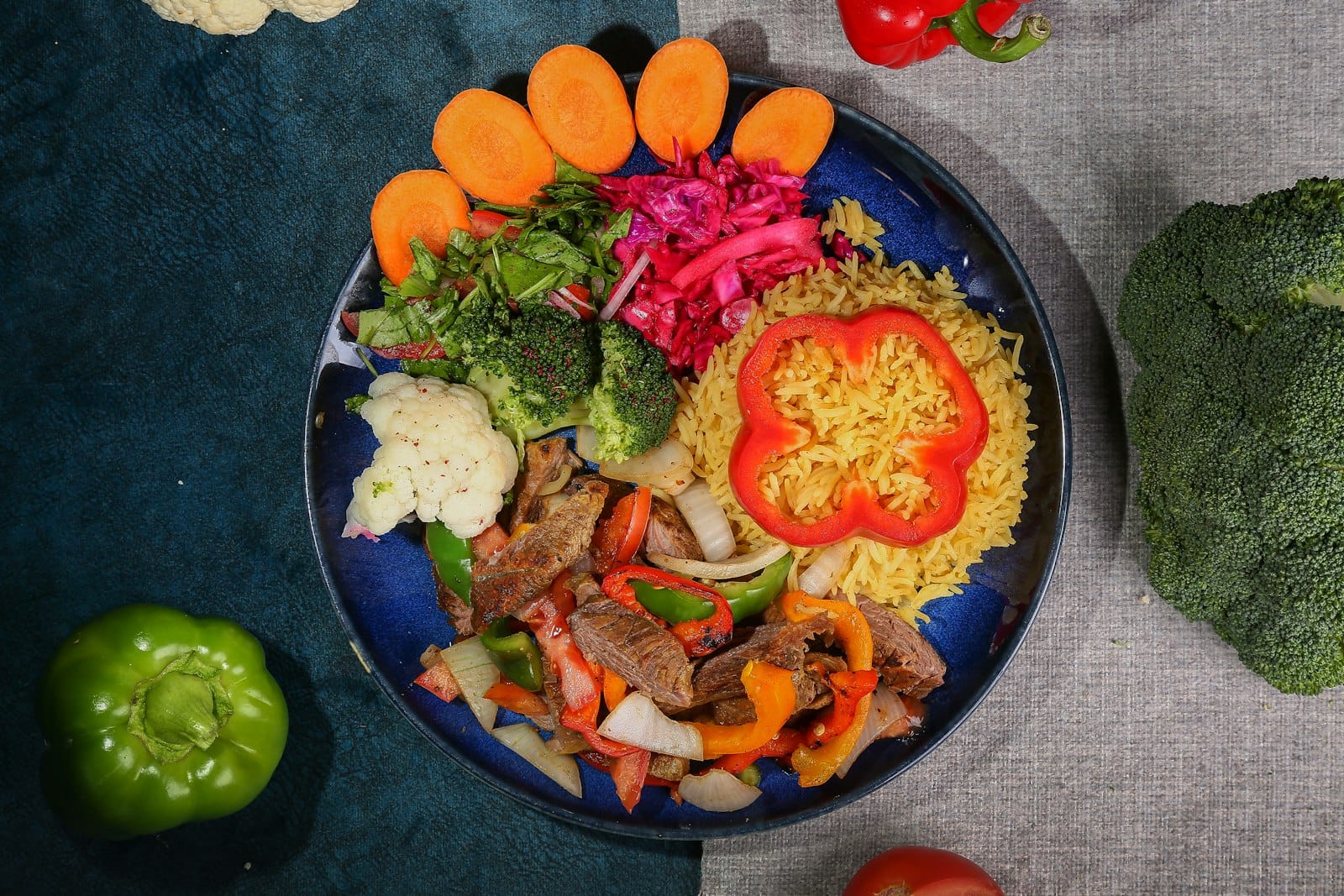 A balanced, colourful meal plate