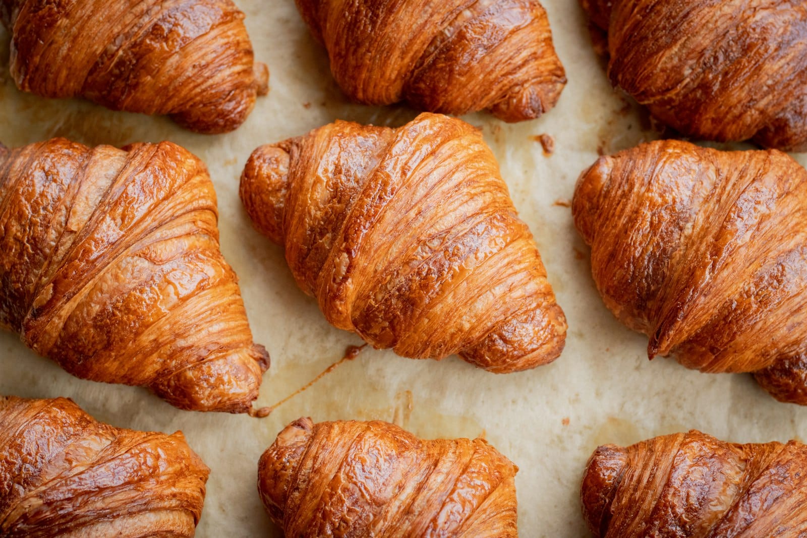 Fresh croissants at a bakery