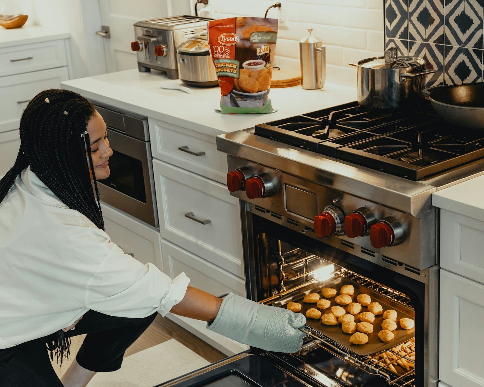 Bread baking in a kitchen oven