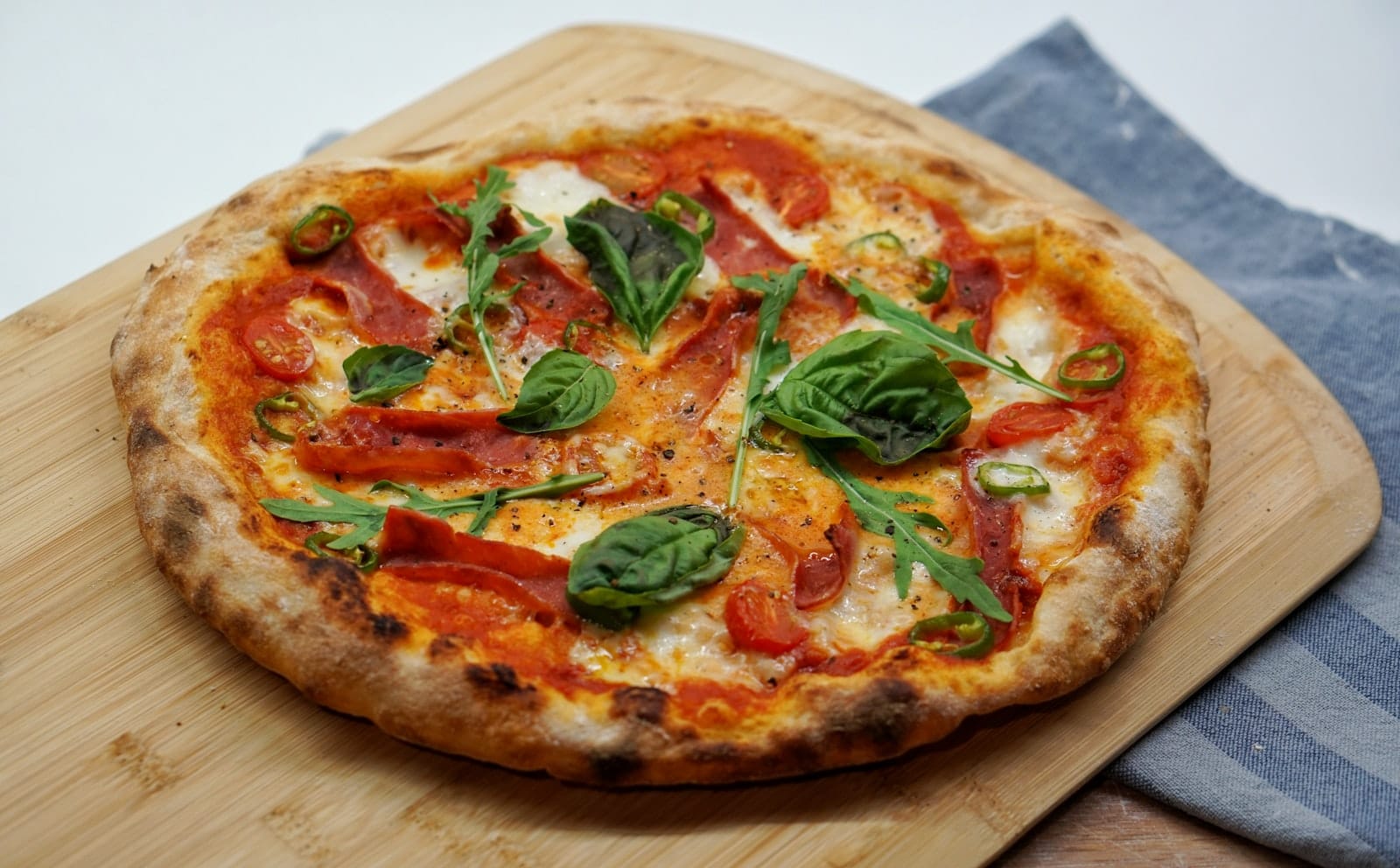 A fresh baked vegan pizza