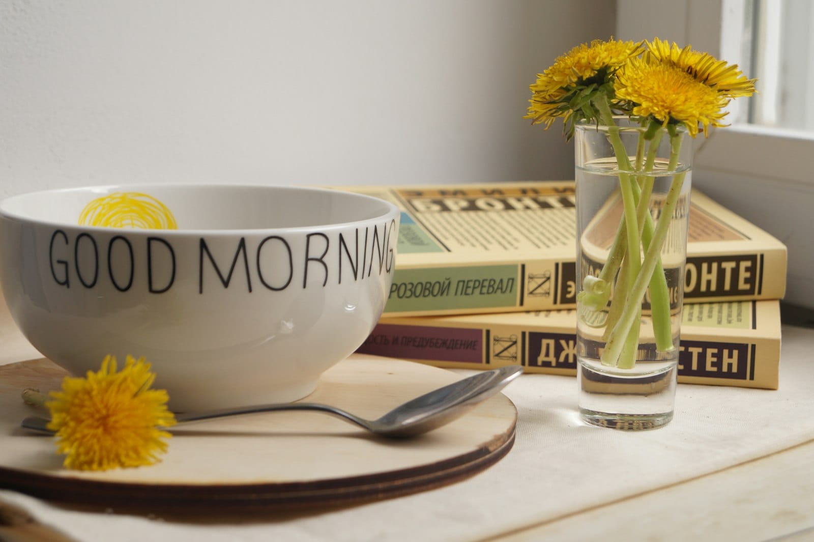 A healthy breakfast table in the morning