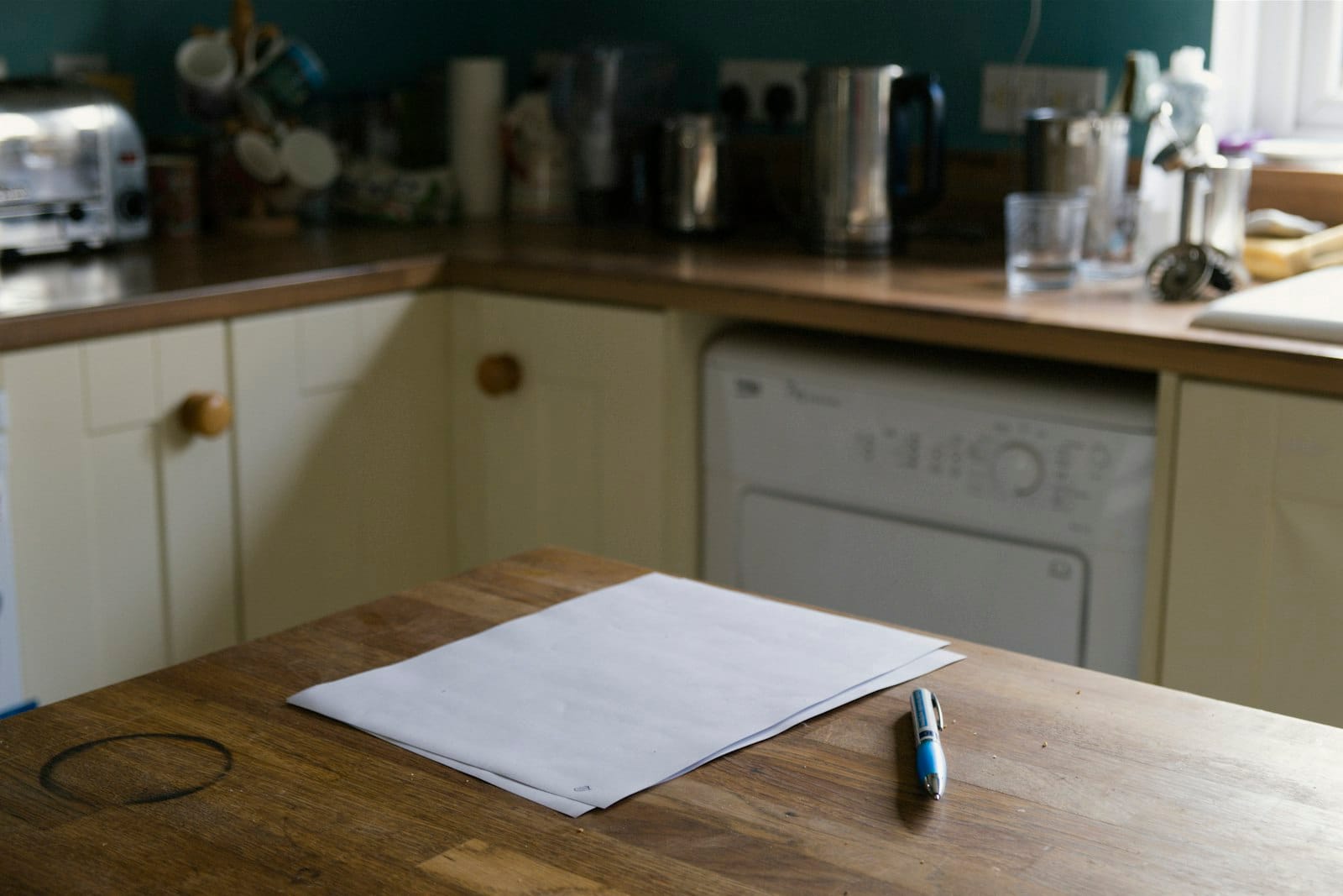 A meal plan notebook in the kitchen