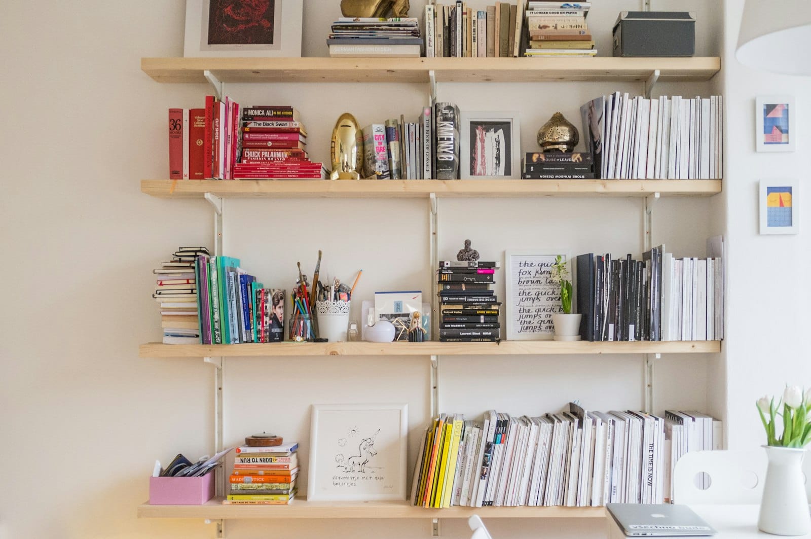 Pantry staples on shelves
