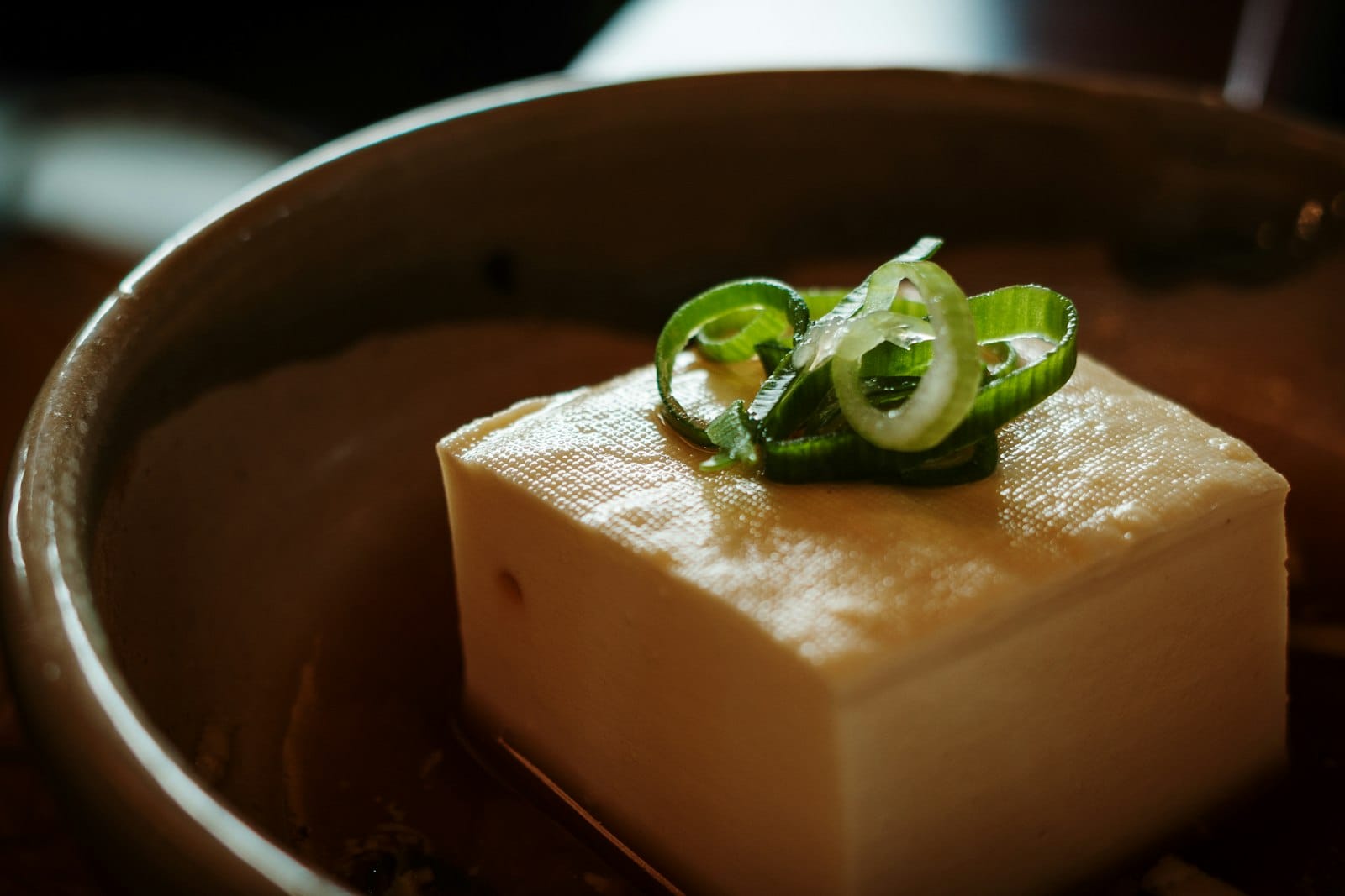 A block of tofu cubes