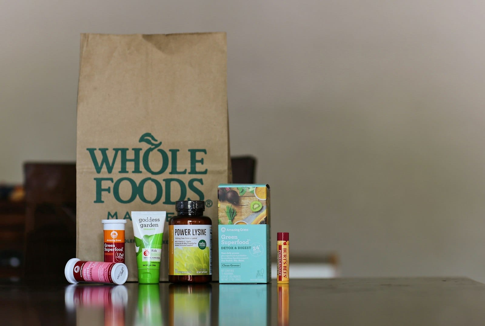 Whole foods and fresh ingredients on a table