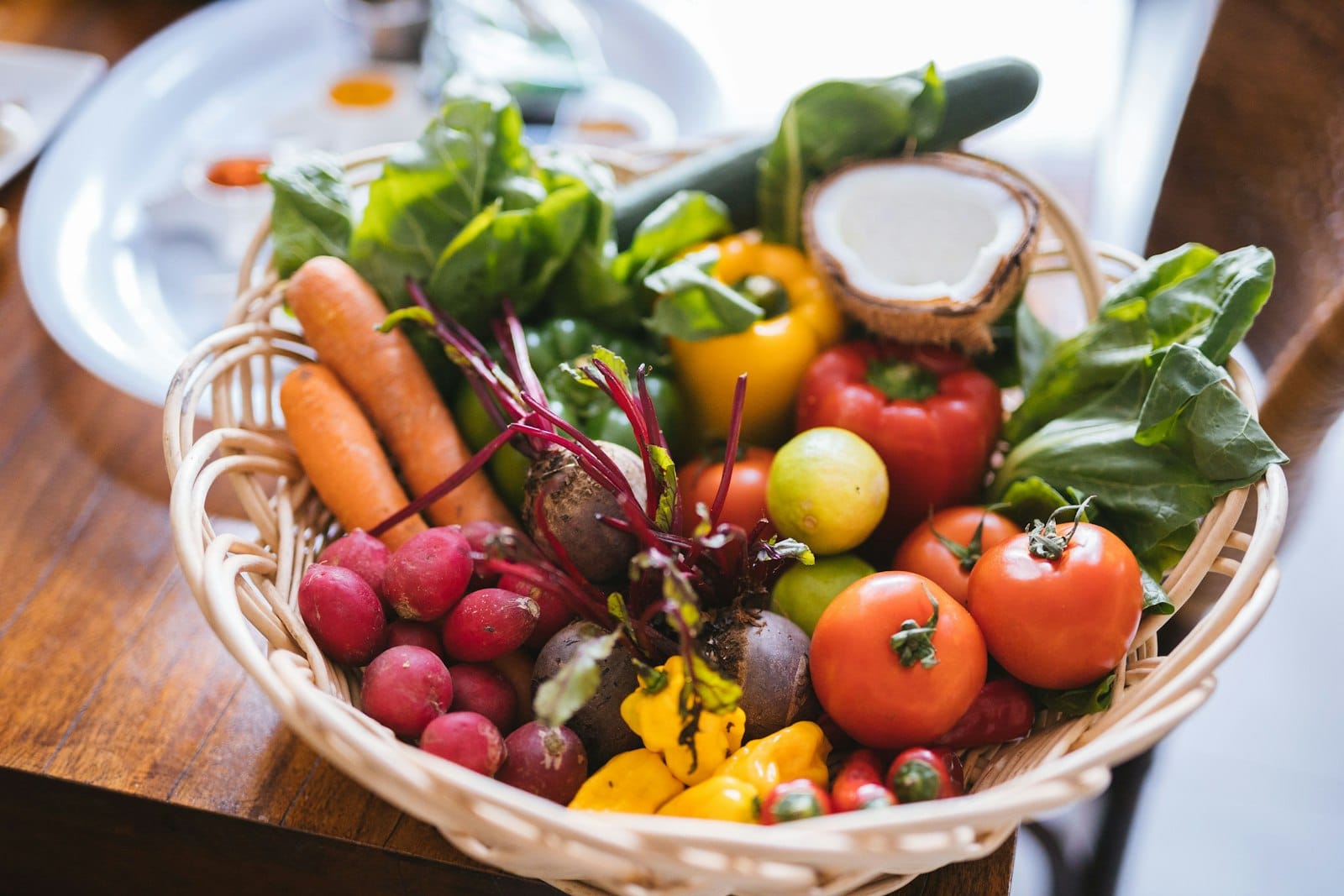 A colourful basket of fresh produce