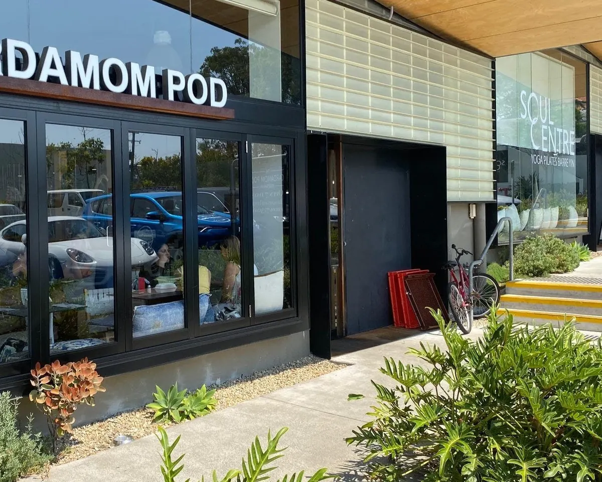 The Cardamom Pod shopfront and entrance at The Brickworks in Southport