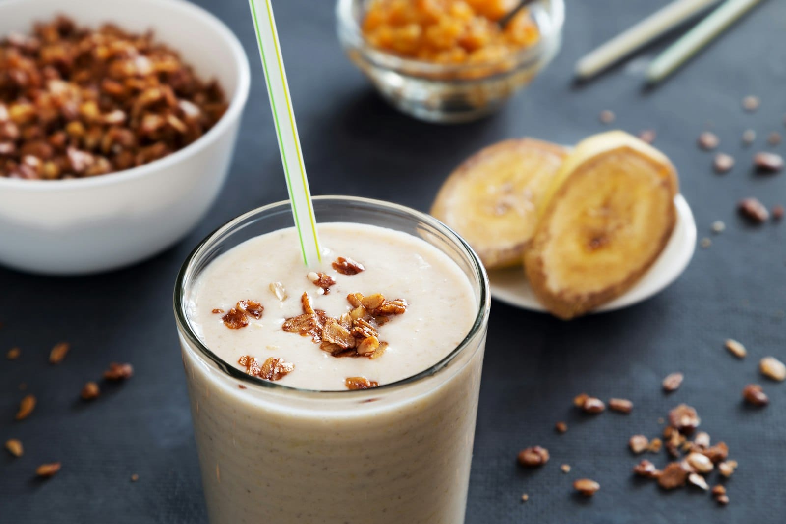 A smoothie blended with dates
