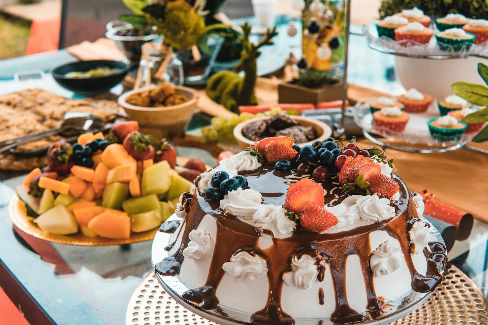 A celebration dessert on a table