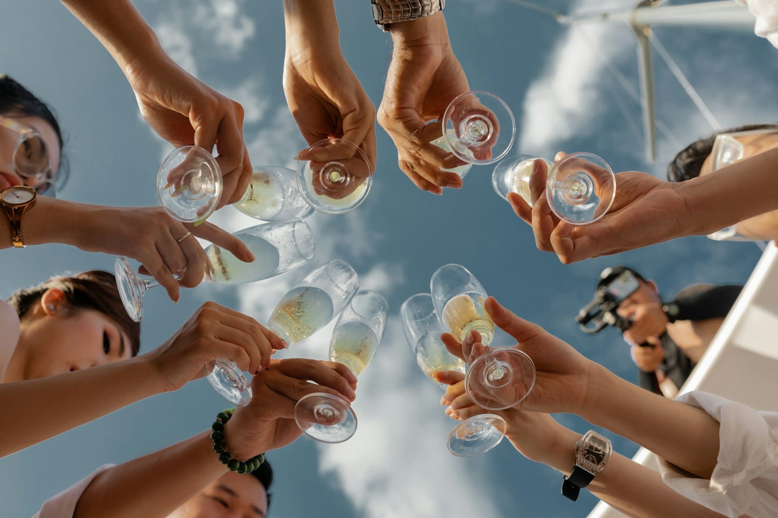Friends toasting at a celebration