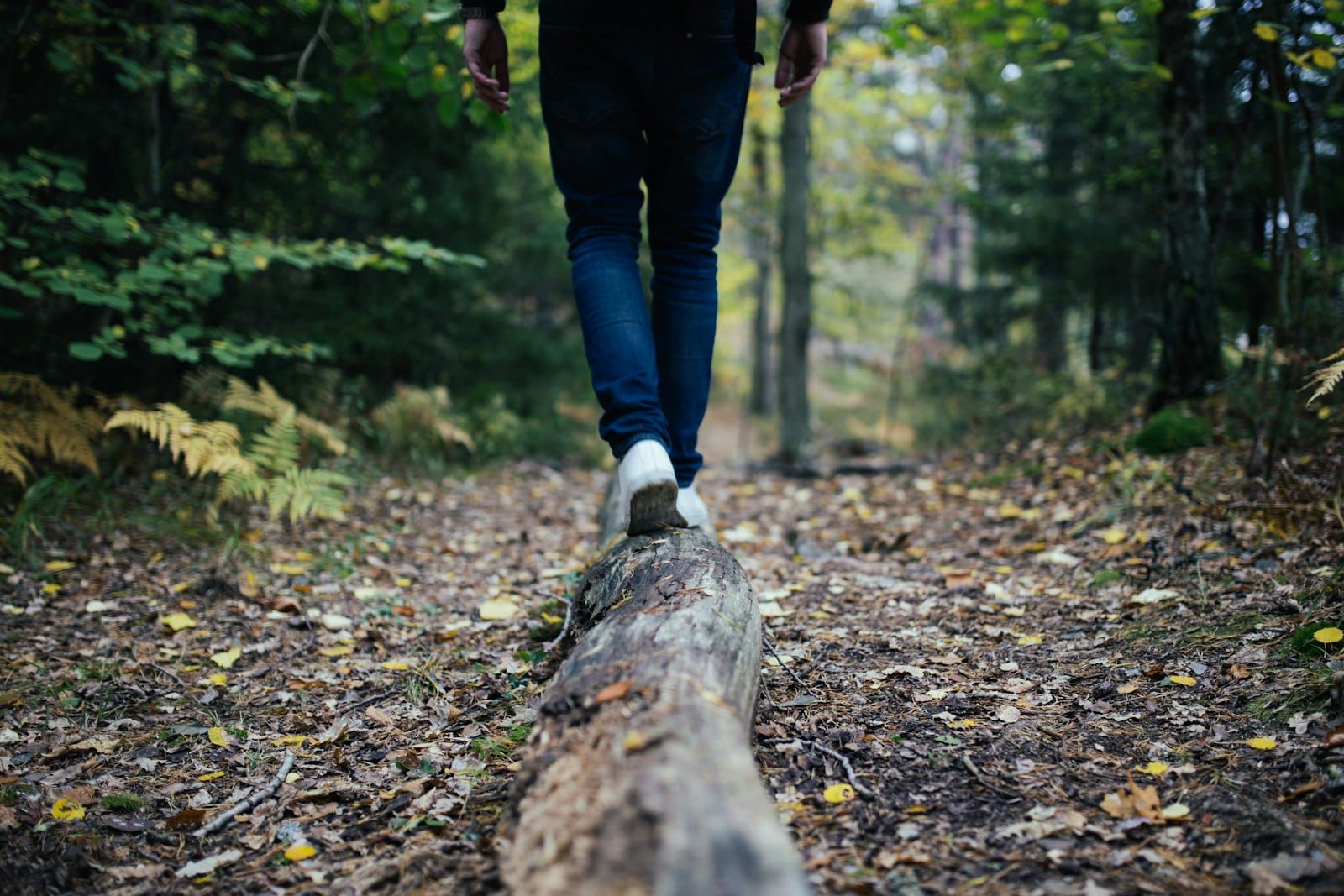 A person walking outdoors