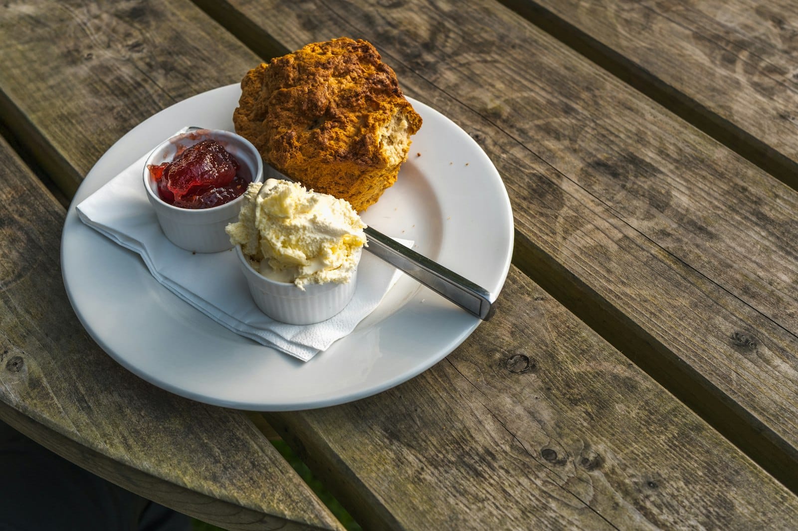 Scones with jam and cream