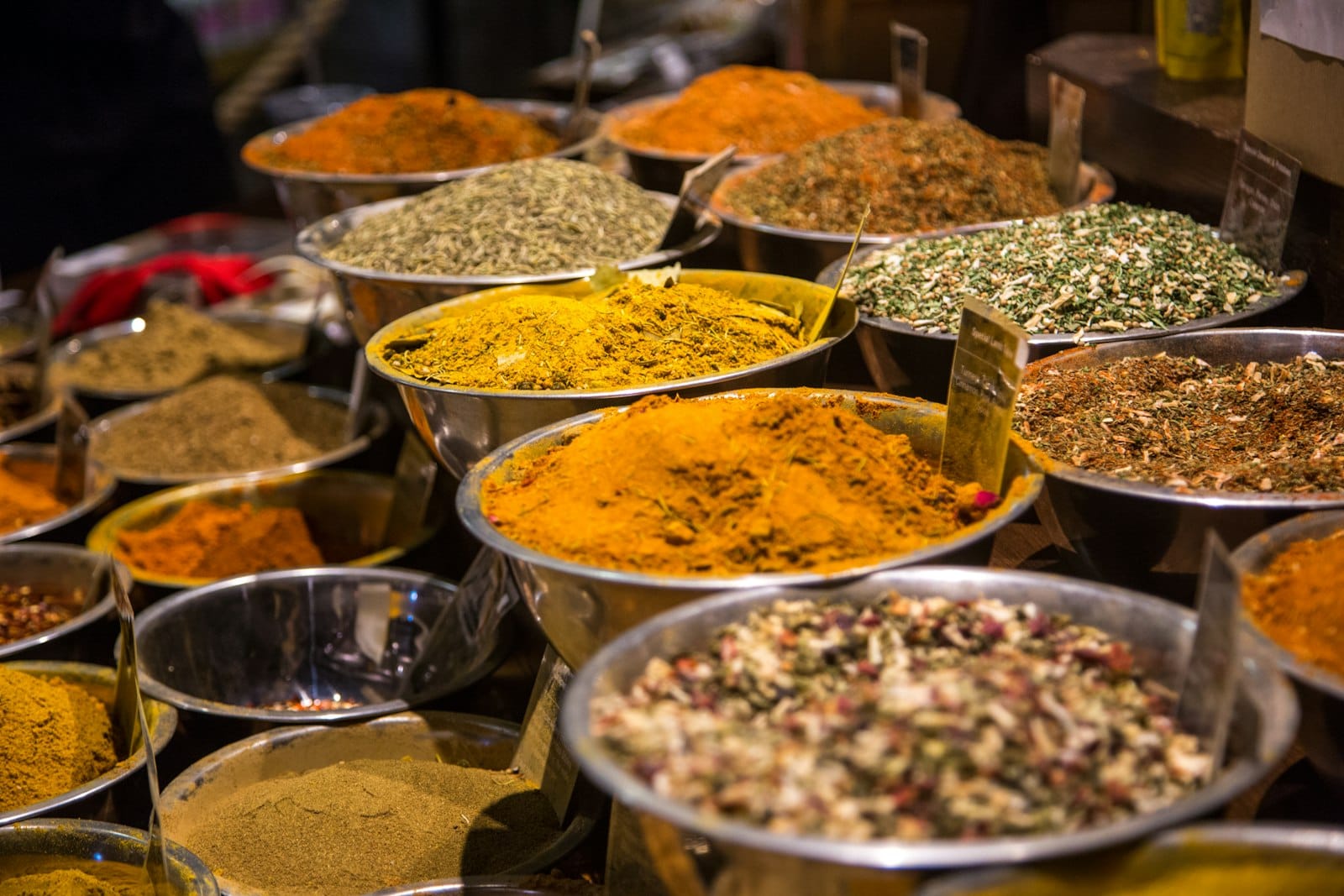 Colourful Indian spices at a market