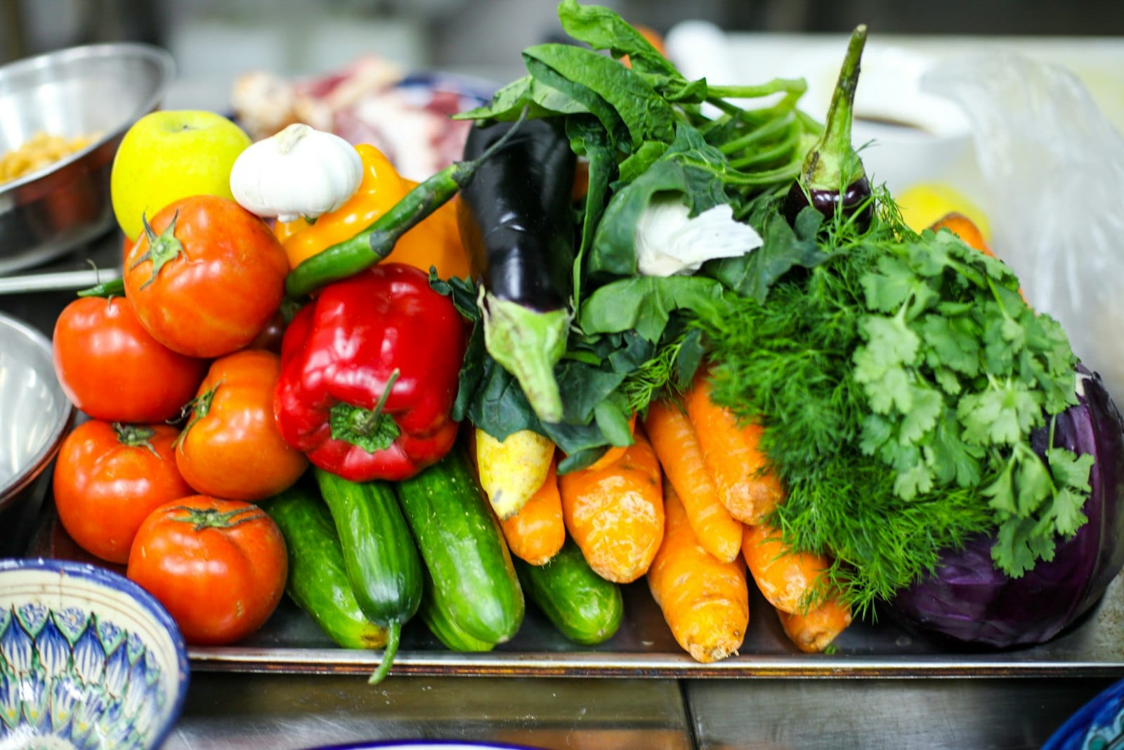 A colourful plate of vegetables