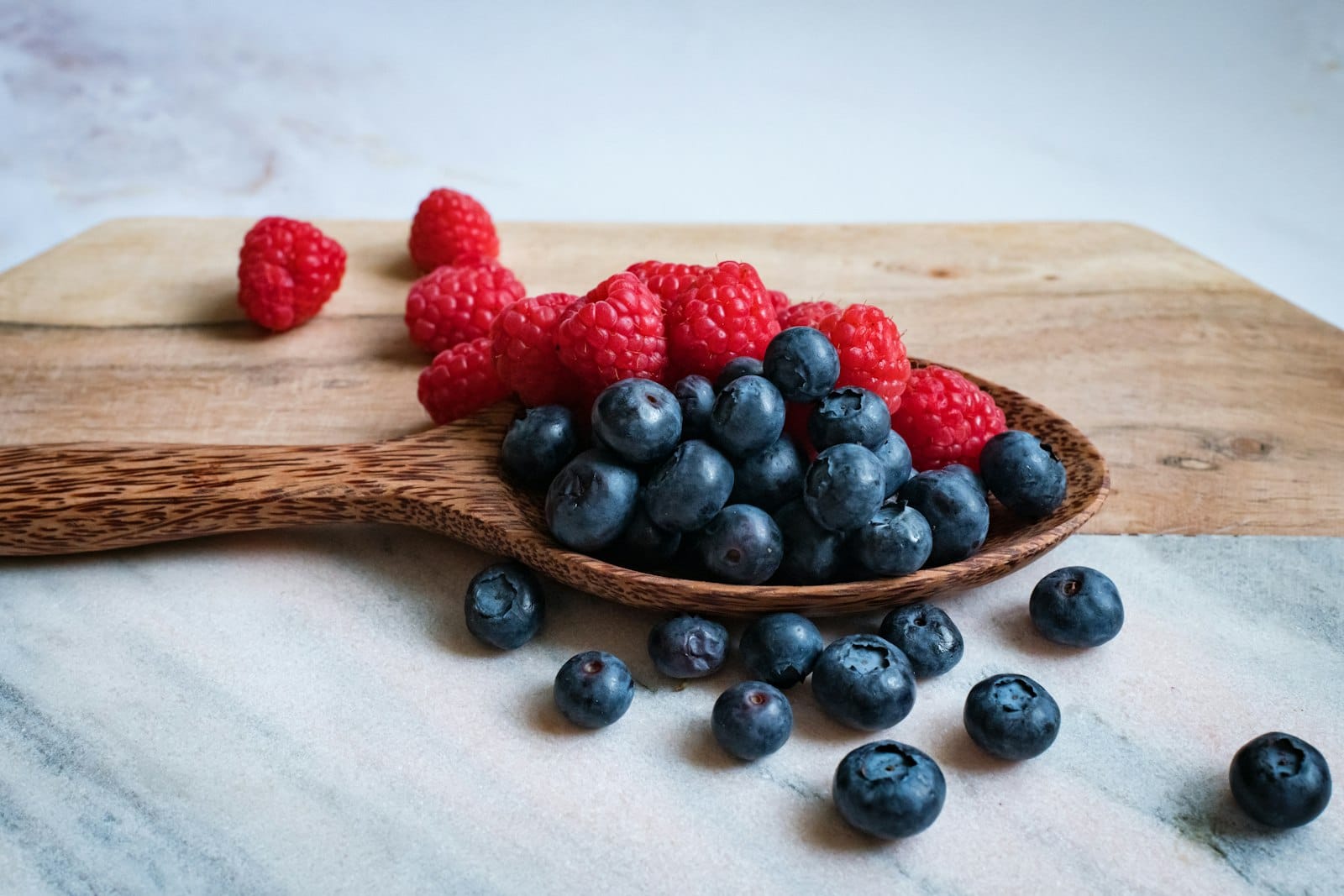 Fresh berries as a pancake topping