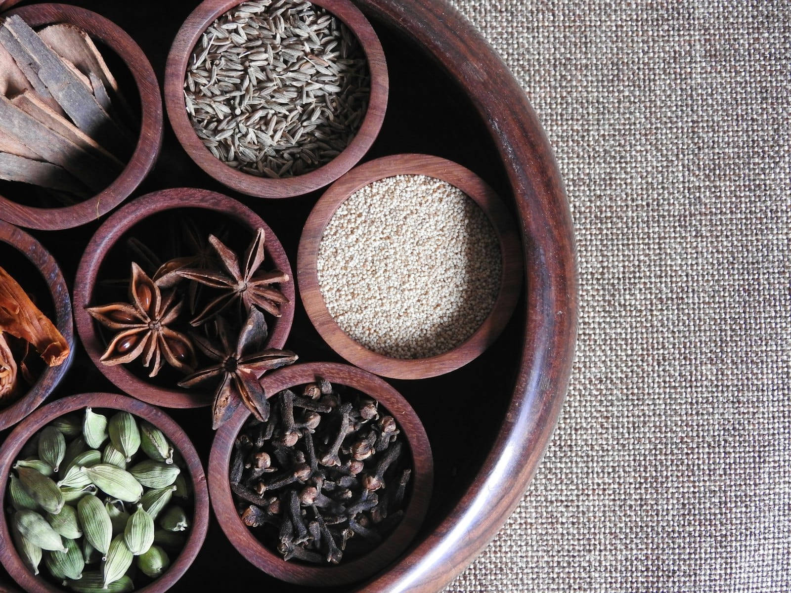 Indian spices in an offering bowl
