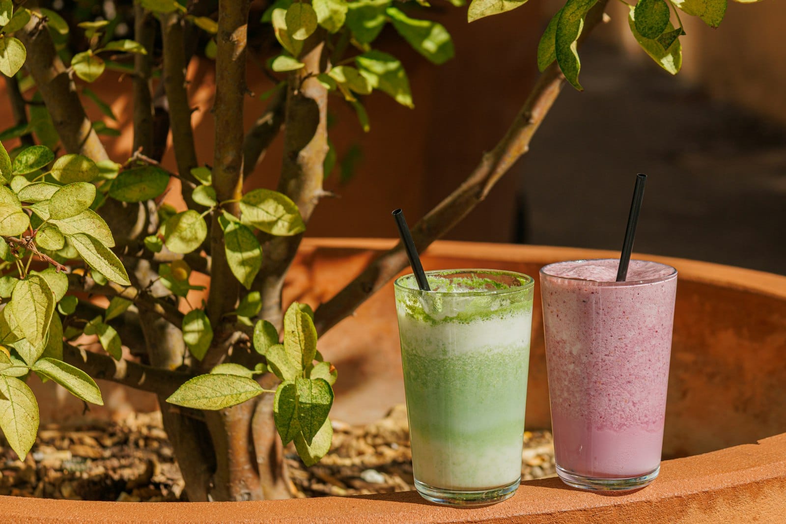 A green smoothie in a glass