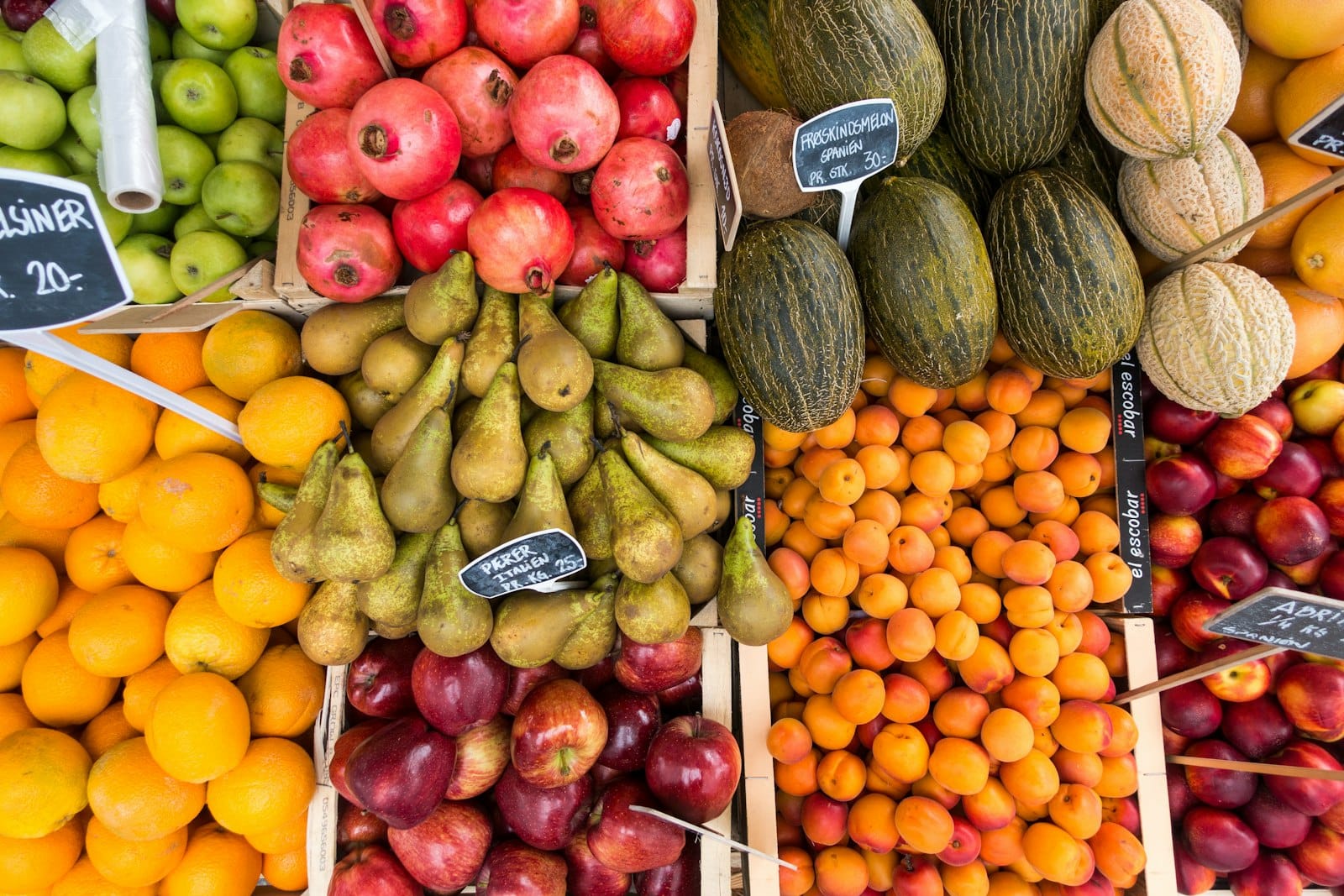 Fresh produce at a food market stall