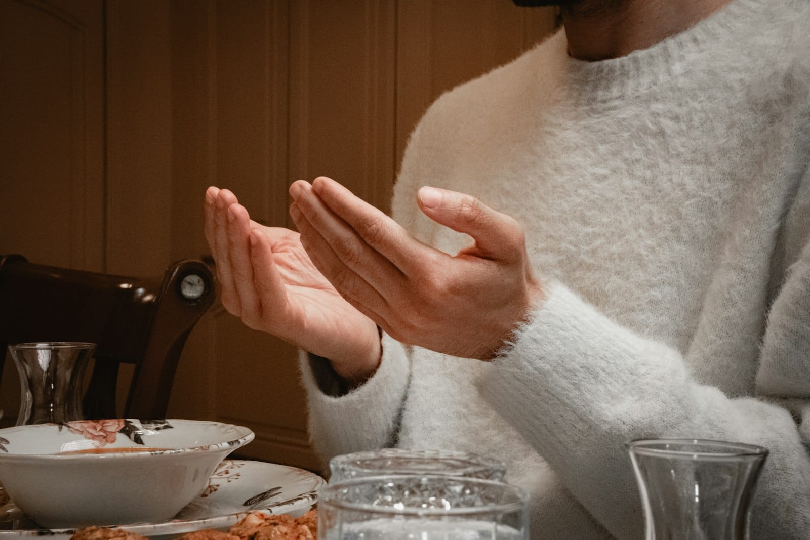 A community table set for a shared meal