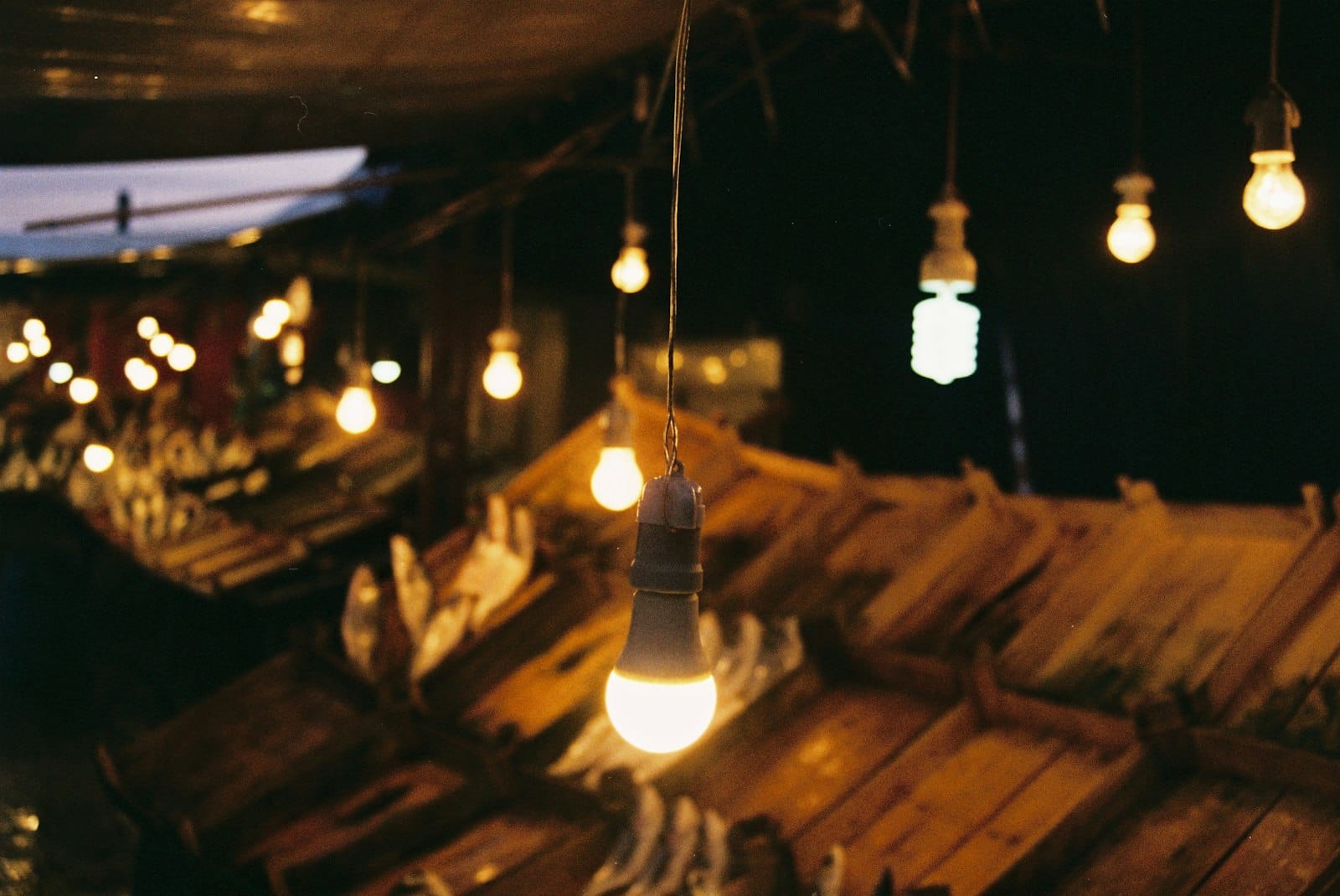 A night market with food stalls