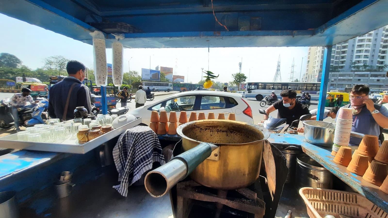 A street food stall