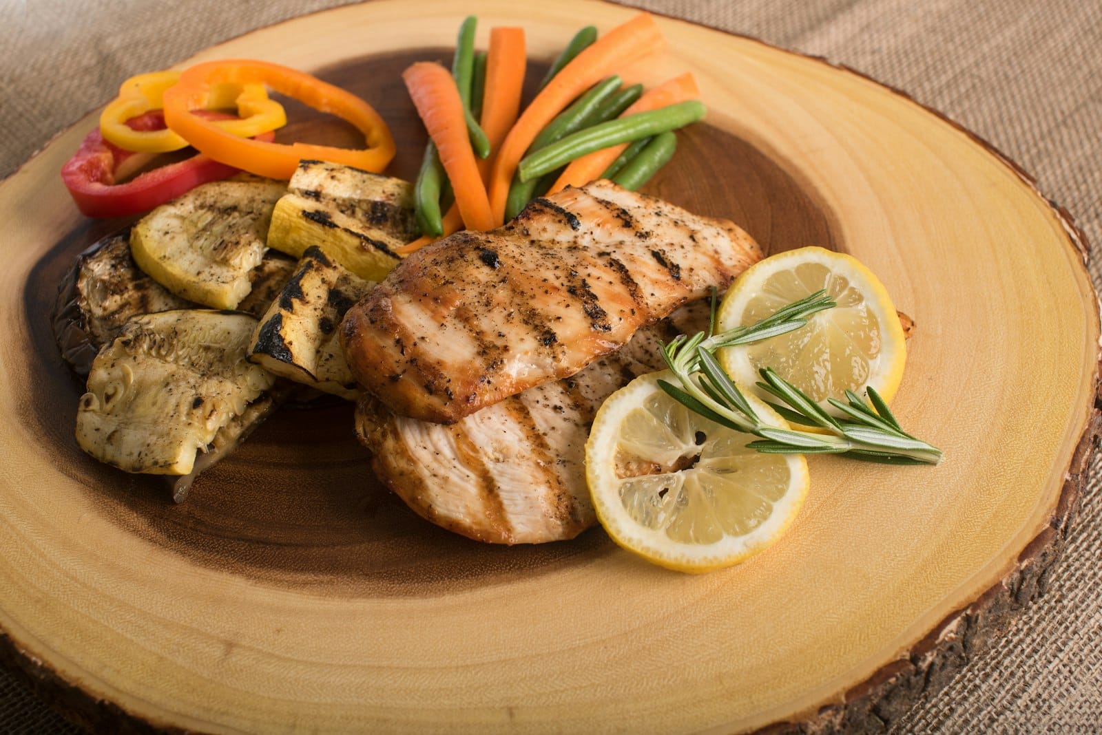 A balanced healthy plate with vegetables and protein