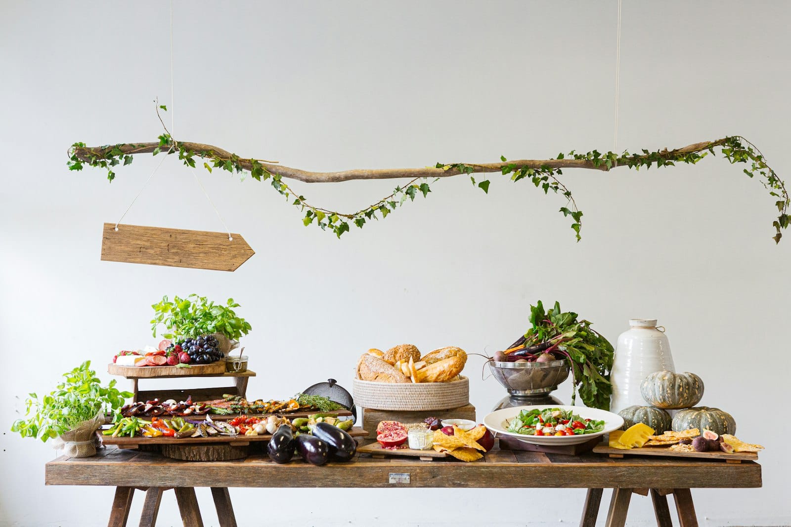An elegant plant-based grazing table