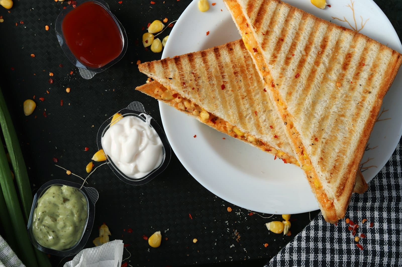 A grilled cheese sandwich