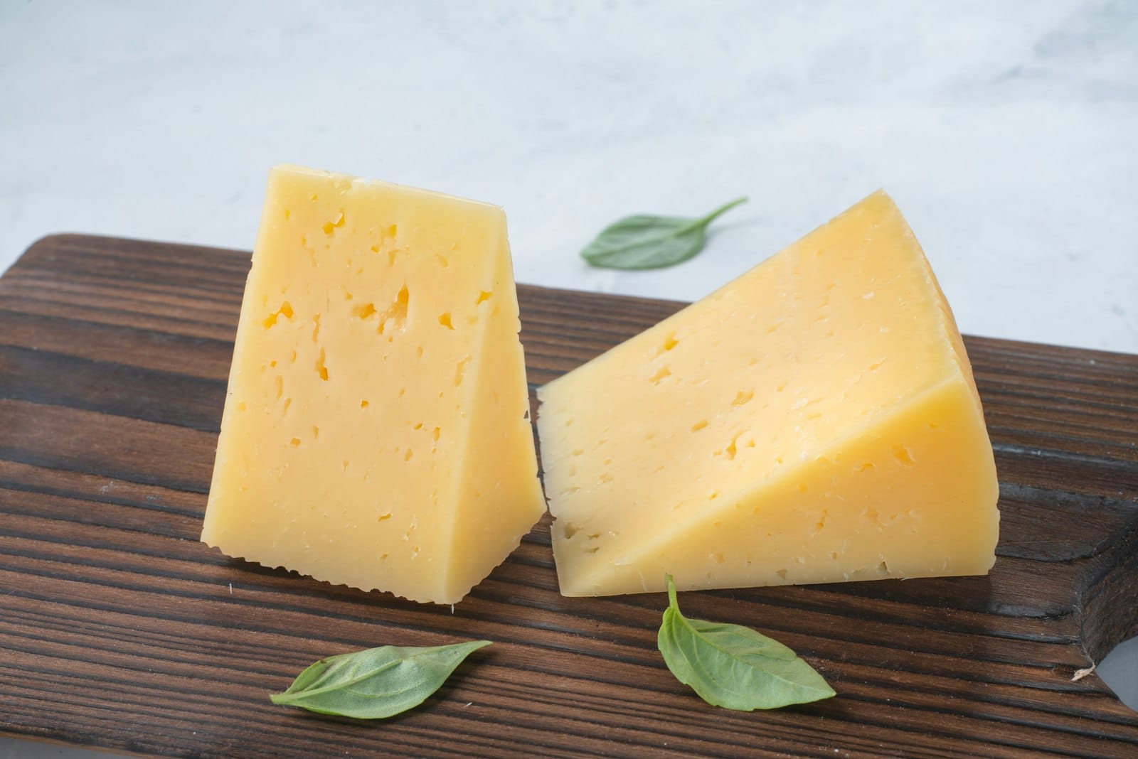 A wedge of vegan cheese