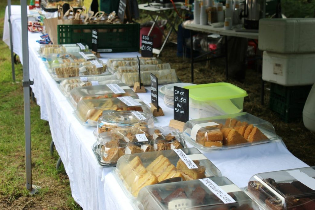 A vegan market food stall