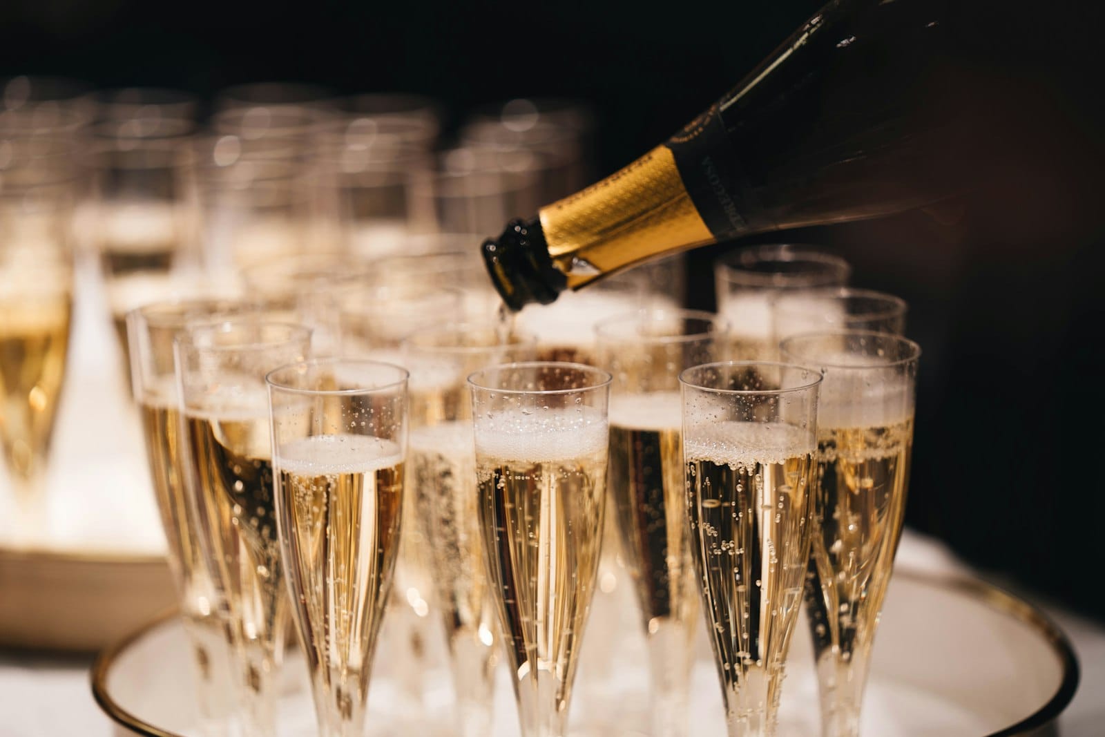 A celebration toast with champagne
