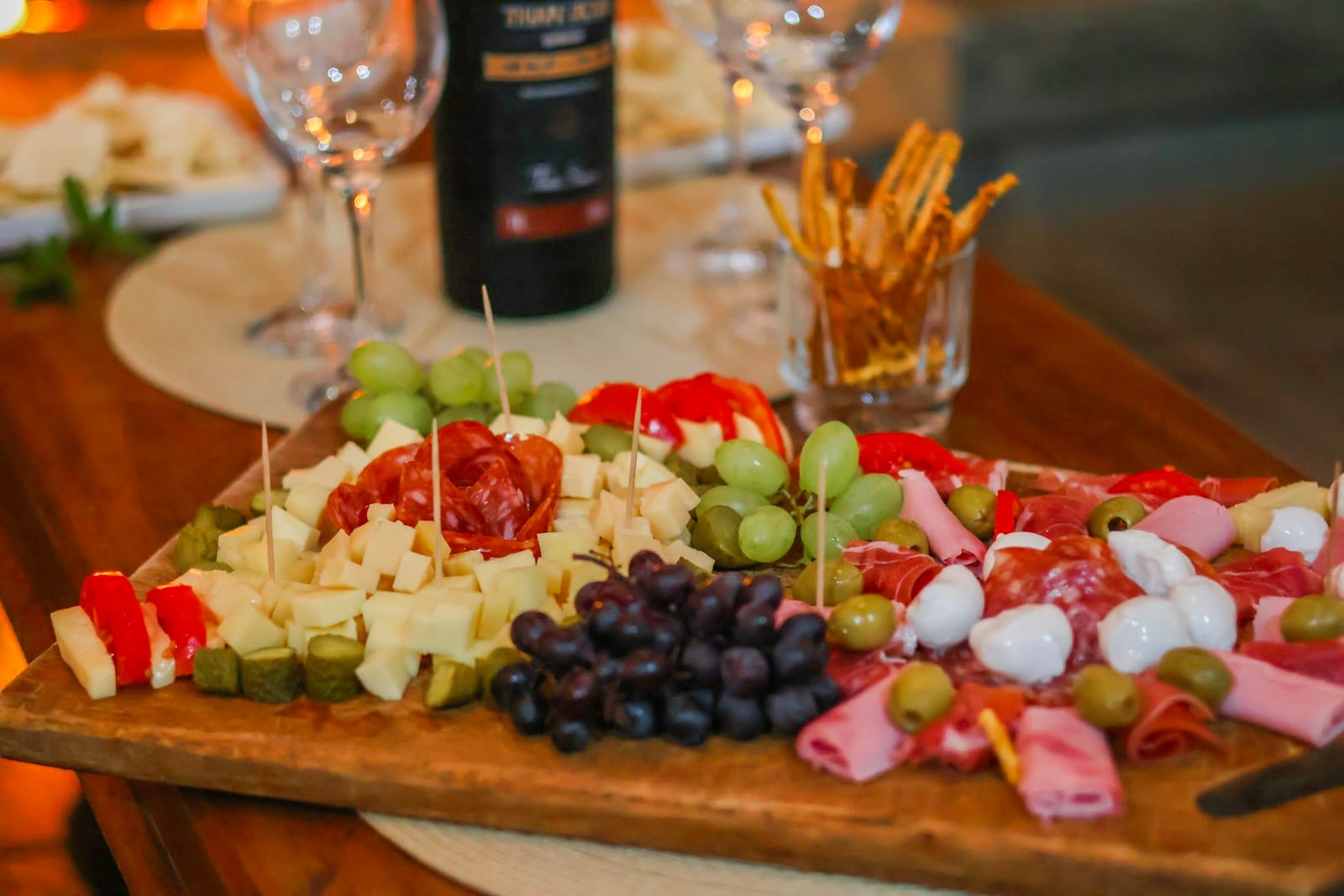 A grazing table spread at an event
